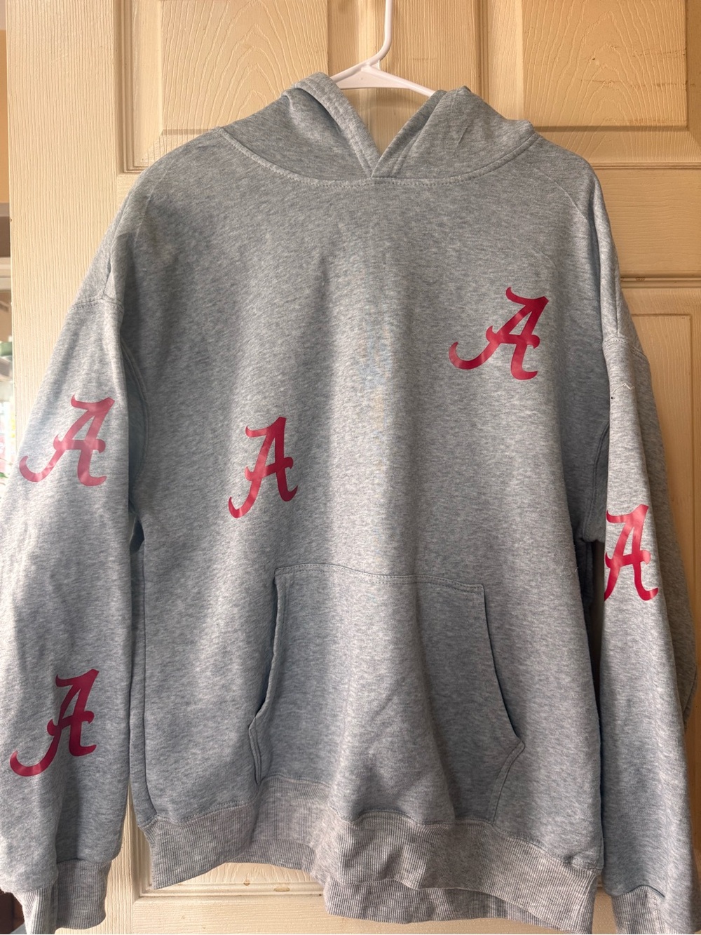 Grey Hoodie with Crimson 'A' Logos